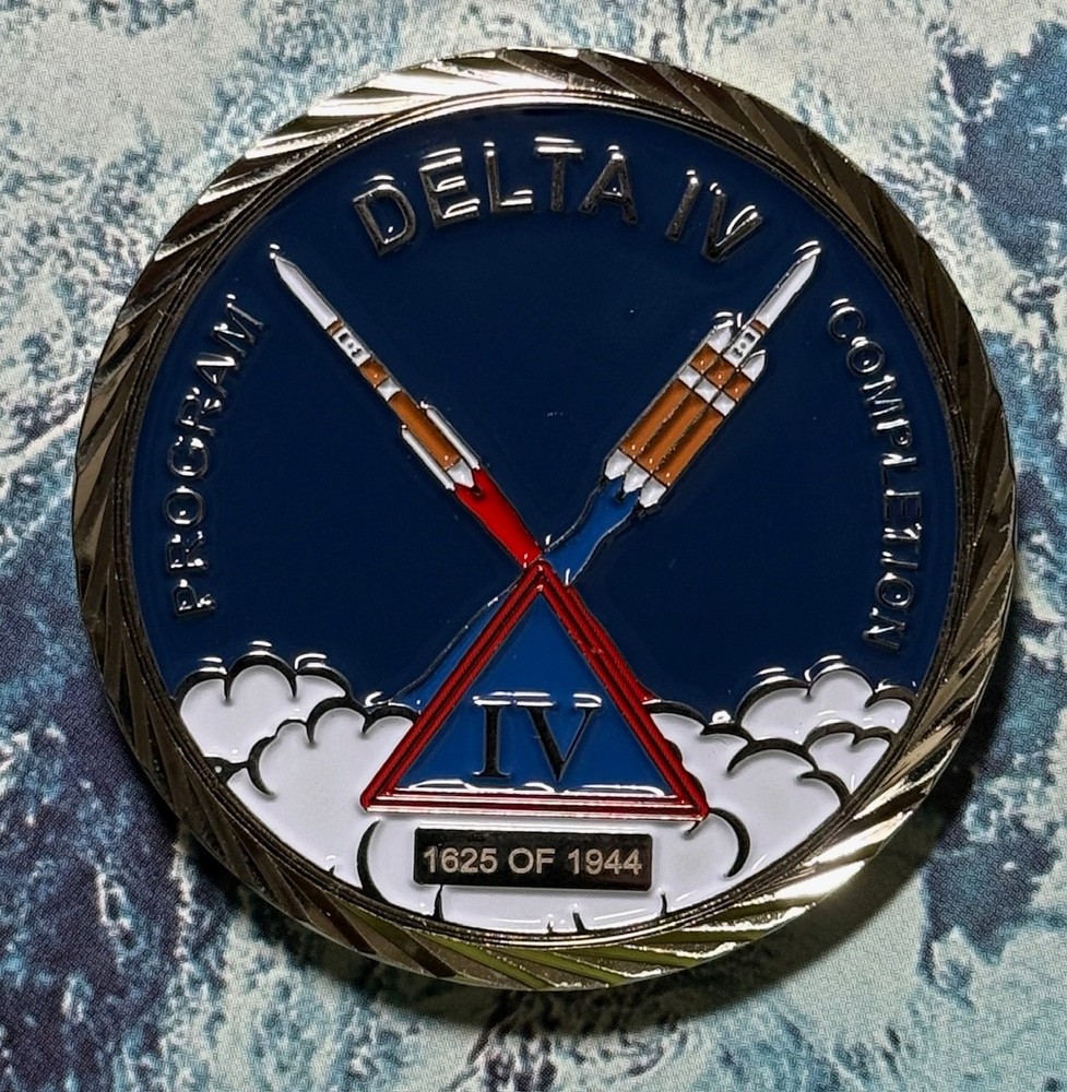DELTA IV USAF ULA COMPLETION PROGRAM 2 INCH CHALLENGE COIN NUMBERED 1625 / 1944