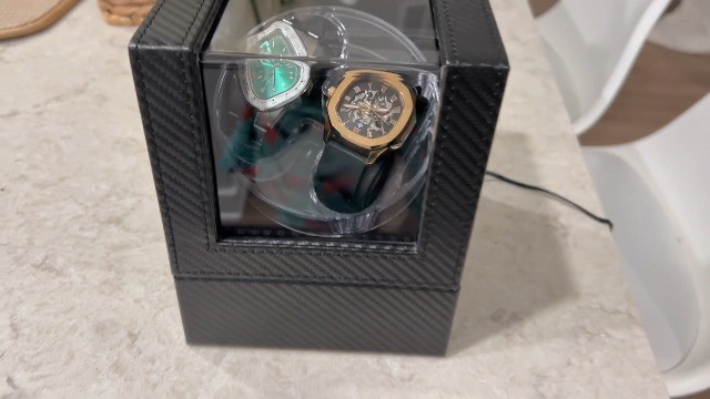Automatic Watch Winder Box with LED Design, 4 Modes, Super Quiet Motor, Type-C A