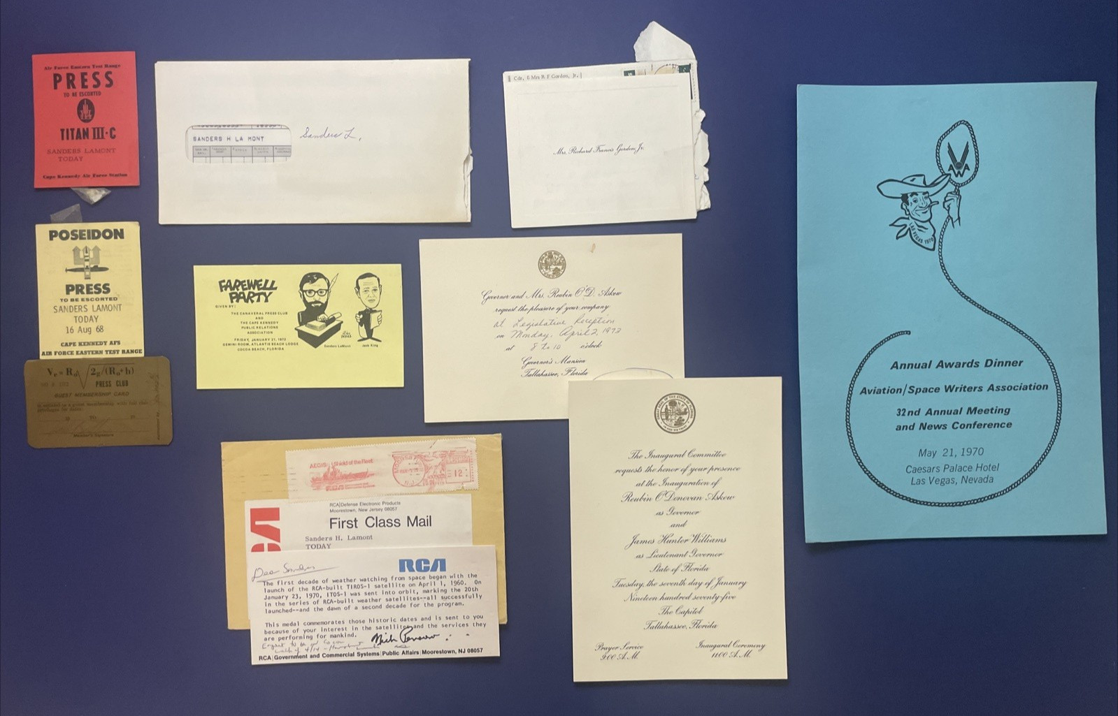 Vintage NASA Space Collectible Lot/Scrapbook - Sanders LaMont Aerospace Writer