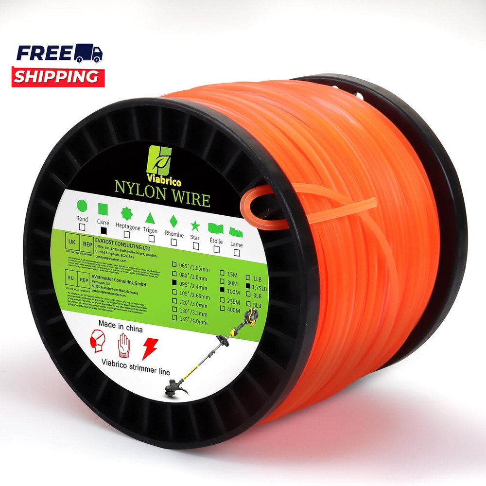 String Trimmer Line Square Orange Heavy Duty Eater String Premium Nylon