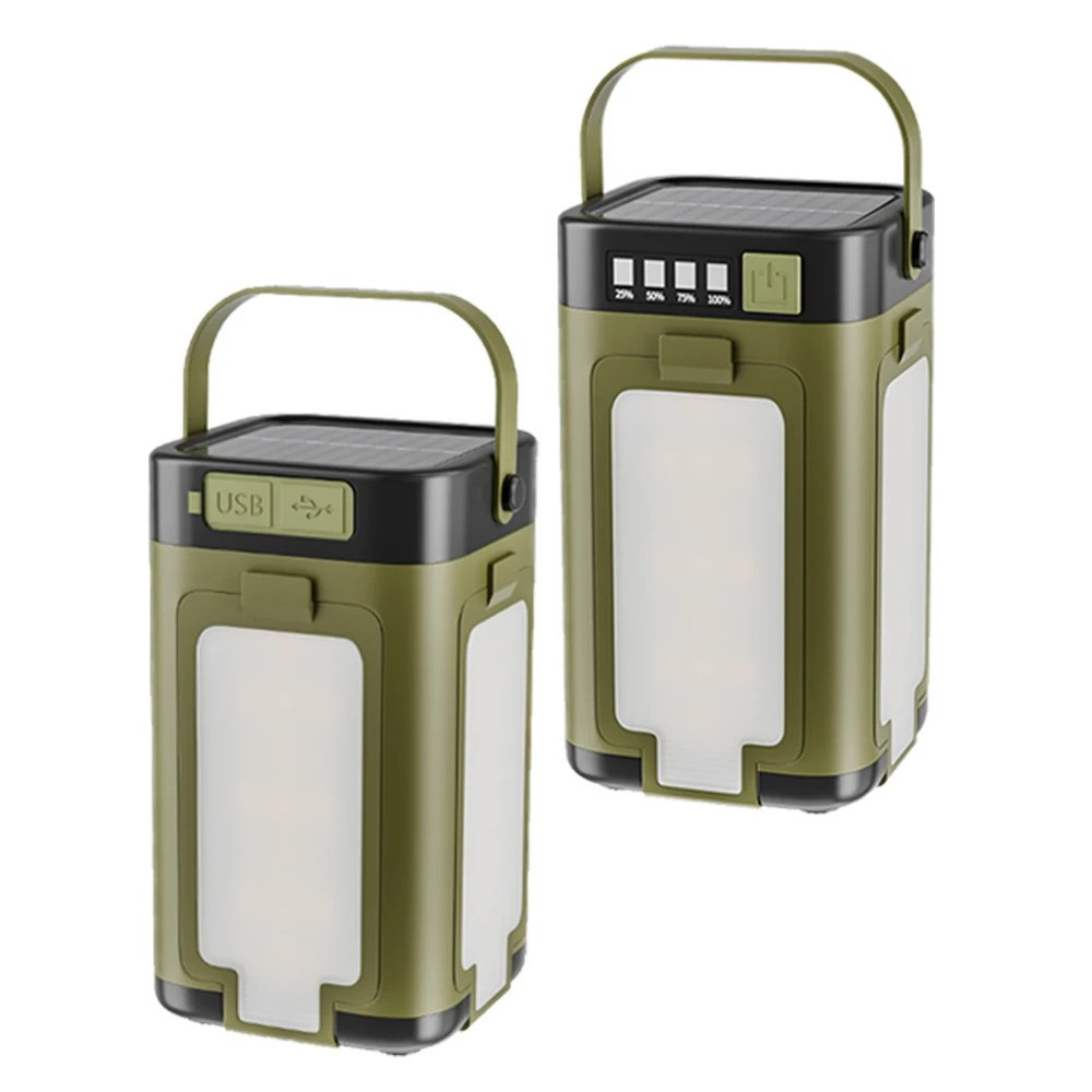 Solar Camping Lantern Foldable Camping Light Waterproof Rechargeable Lantern LED