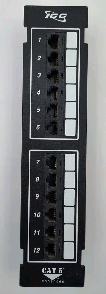 ✅EXCELLENT CONDITION ICC CAT-5 Enhanced 12-Port Patch Panel Ethernet📸SEE PICS📸