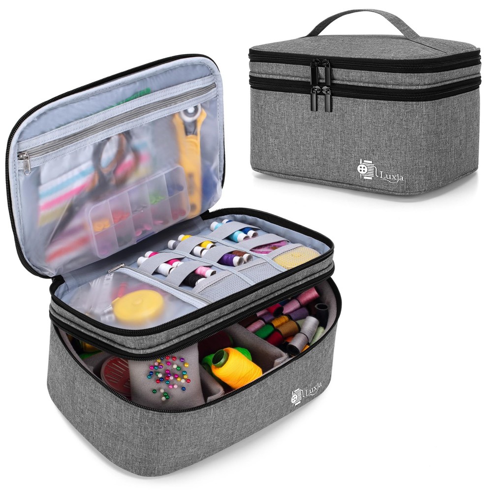 Double-Layer Sewing Organizer, Sewing Supplies Organizer for Needles, Thread,...