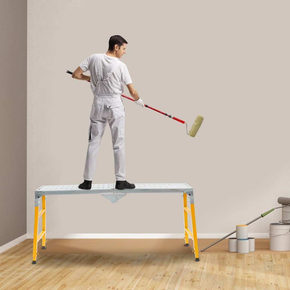 Portable Work Platform Adjustable with Folding Legs for Workshop/Garage/OfficeUS