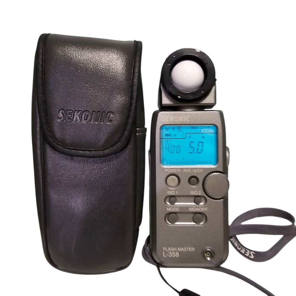 Sekonic Flash Master Digital L-358 Camera Light Meter Module Strap Case
