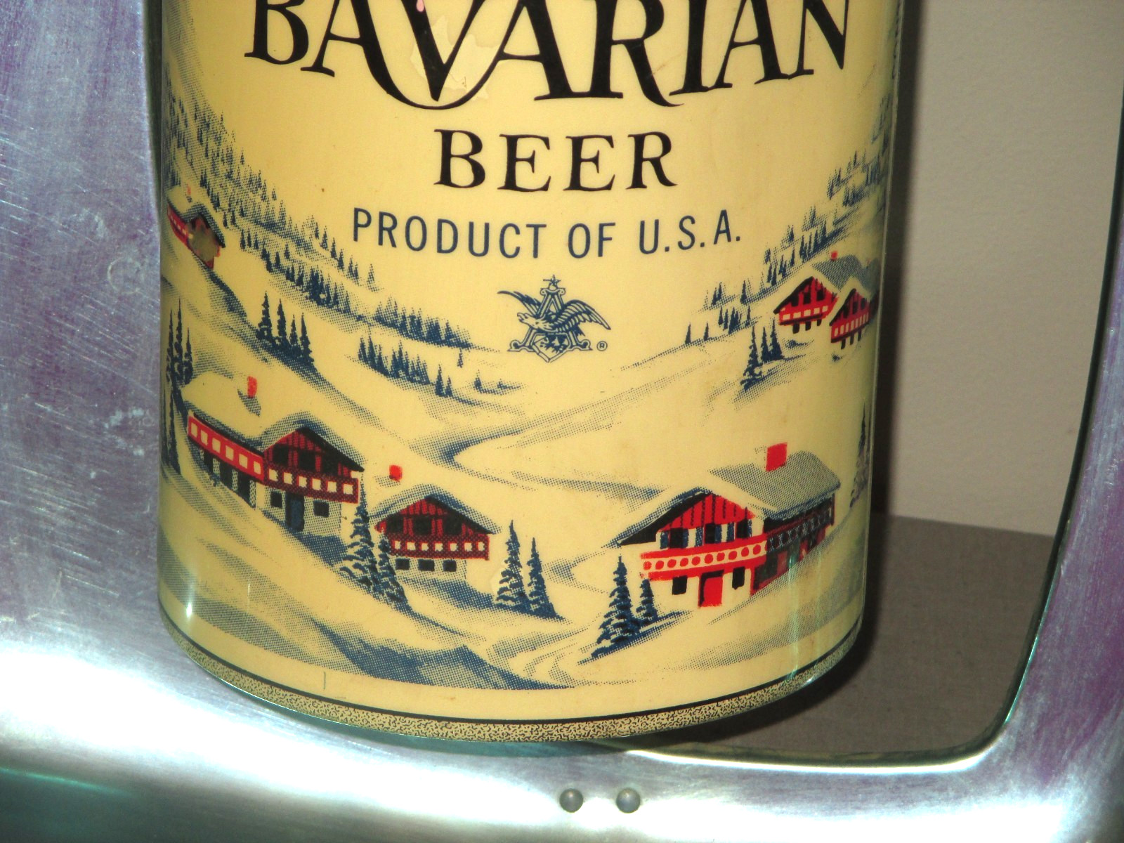 1950'S ANHEUSER-BUSCH BAVARIAN BEER -STORE BAR DISPLAY LIGHTED SPINNING CAN-18"
