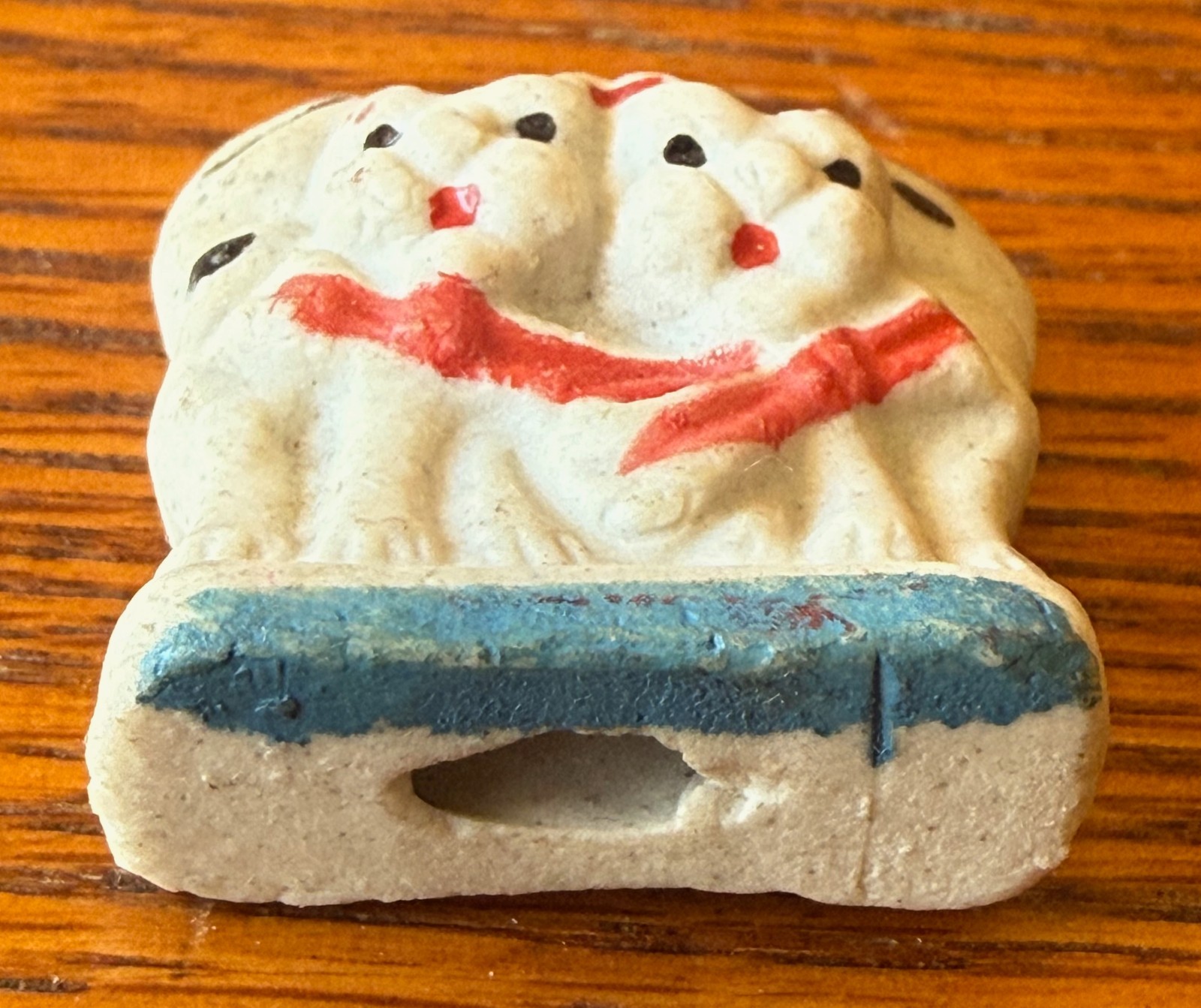 RARE! 1930s Cracker Jack Bisque Two Cats Toy Prize Ceramic Penny Arcade Two Cats