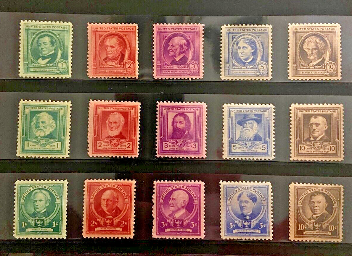 US STAMPS SC#859-893 FAMOUS AMERICANS COMPLETE SET MINT OG NH