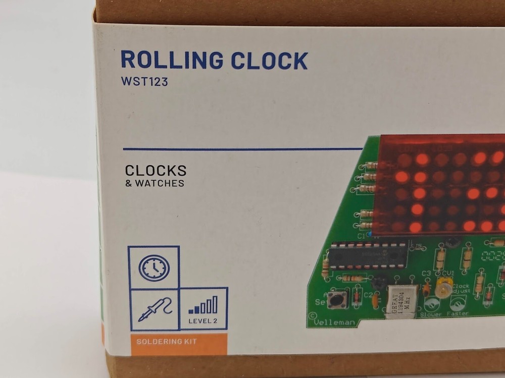 Velleman MK123 Rolling Clock Soldering Practice Kit (Assembly Required)