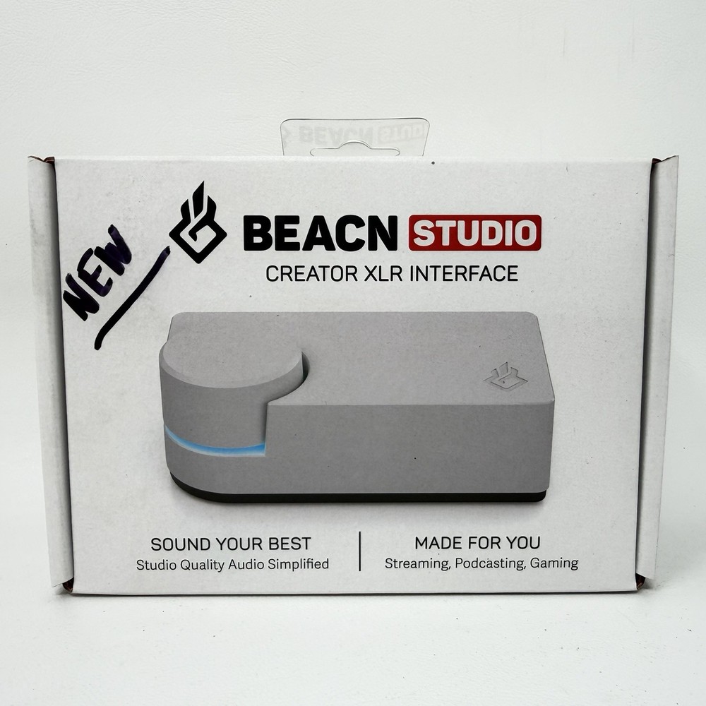 BEACN Interface Studio Creator XLR White Headphone Amp Gaming Podcast Streaming