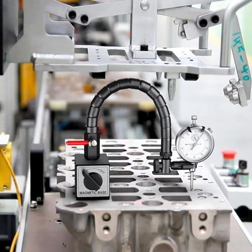 0-1'' Dial Indicator with Magnetic Base & Flex Arm - Precision Measurement Tool