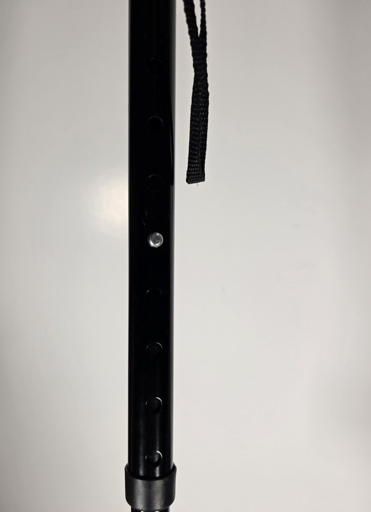 Folding Cane 4 section three leg base comfortable grip black color light weight