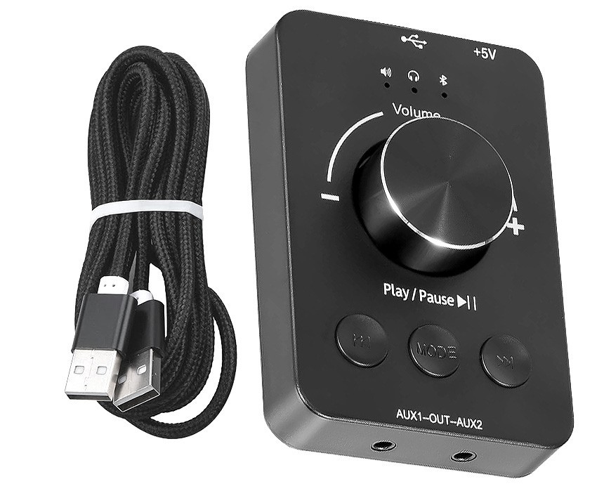 All-in-1 Volume Controller USB Sound Card Bluetooth Transmitter MP3 Player