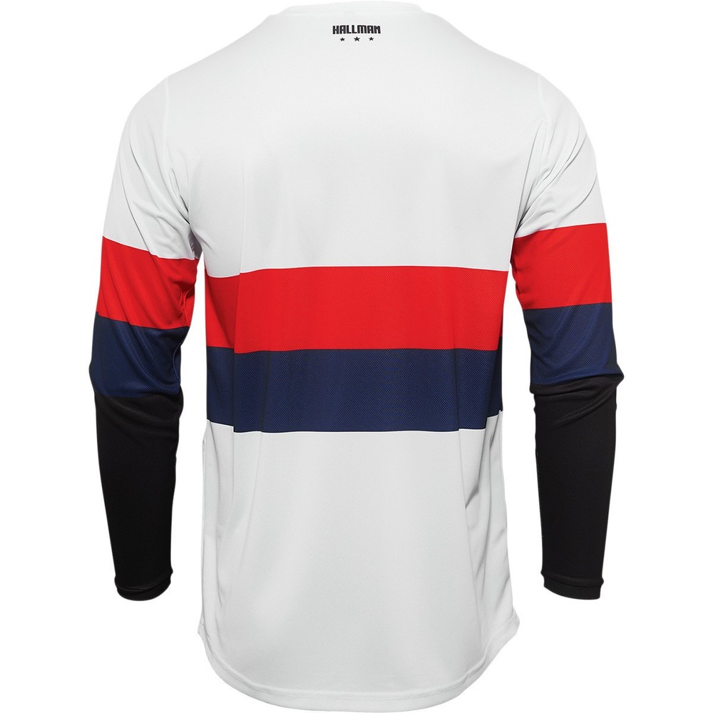 Thor Hallman Differ Draft Jersey, White/Red/Navy, Off-Road
