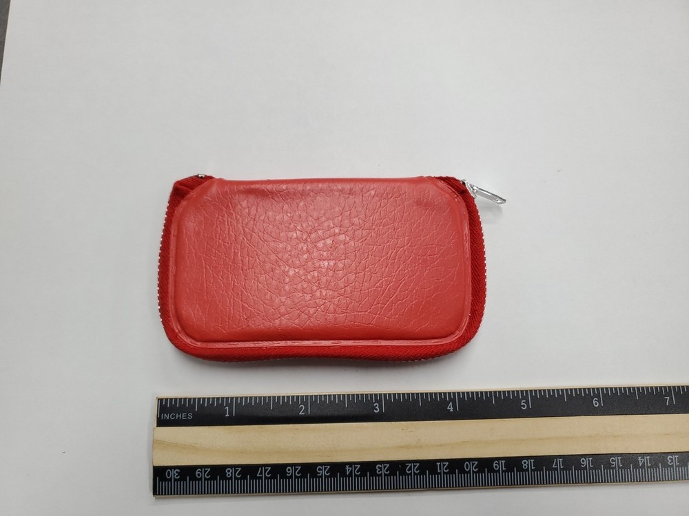 Zip Up Cigarette and Lighter Pocket Stash Pouch - Red