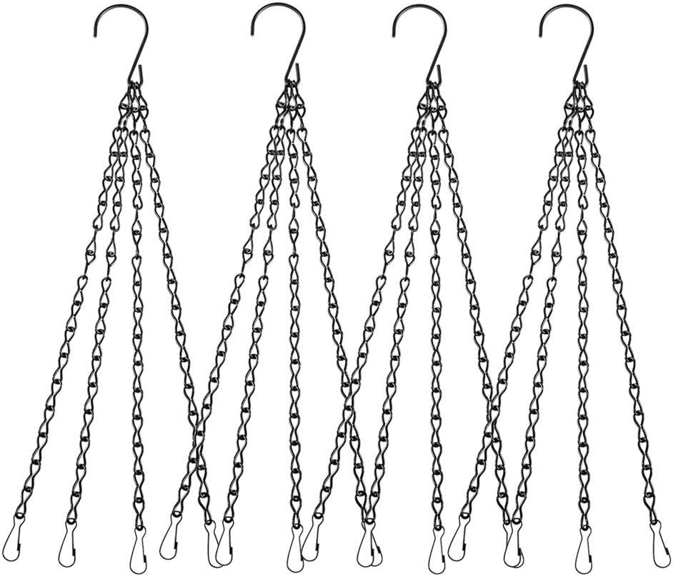 4 Pack 24 Inch Hanging Baskets Chain Replacements with Hooks for Flower Pot