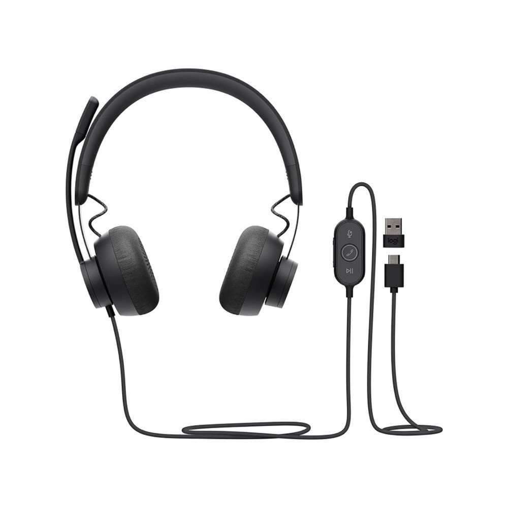 Logitech Zone Wired Headset, with advanced noise-canceling mic technology