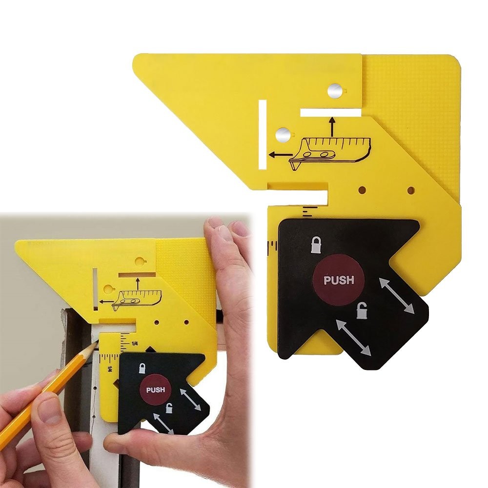 Trim Carpentry Aid, Precision Measuring & Miter Marking Tool KU