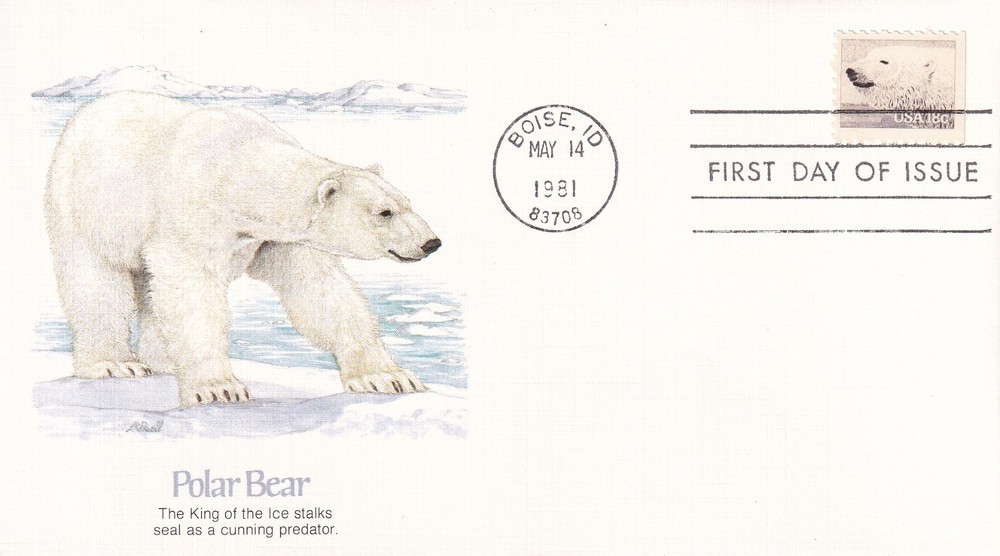 STAMP SCOTT 1885 "Wildlife-Polar Bear" 18 CENT 1981 FDC - A