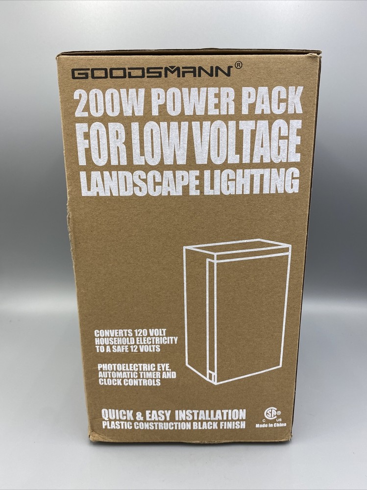 GOODSMANN Low Voltage Transformer 200 Watt with Timer, Photo Eye Sensor