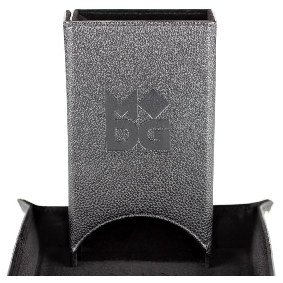 Black Leather Folding Dice Tower MET543