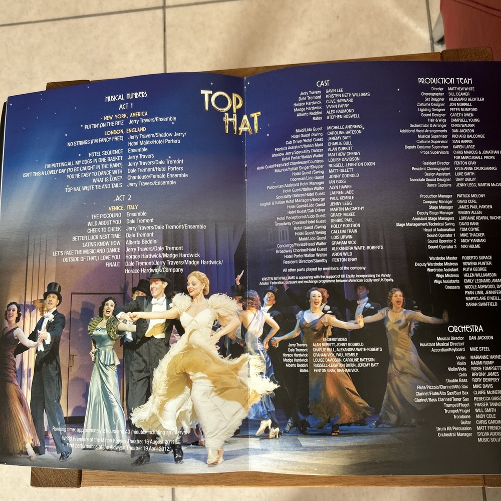 Top Hat London Theatre Programme From 2013