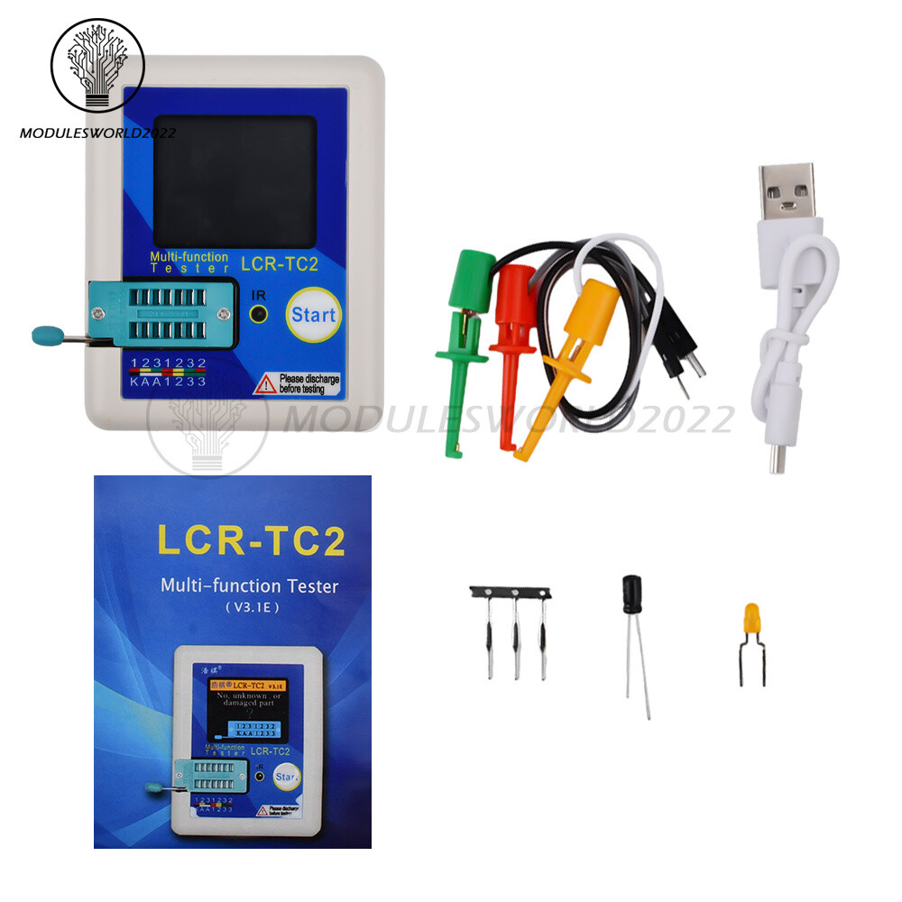 Upgraded LCR-TC2 Transistor Tester TFT Diode Triode Capacitance Meter ESR Kit