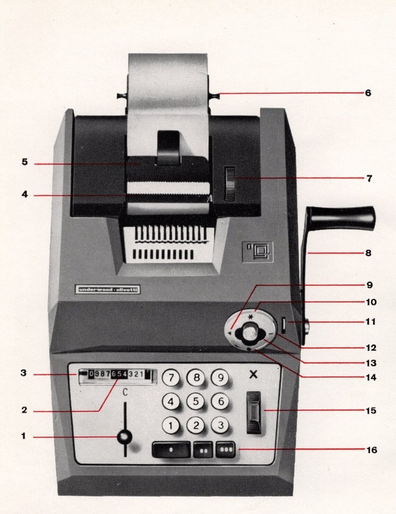 ORIGINAL Underwood / Olivetti Prima Adding Machine Instruction Manual Calculator
