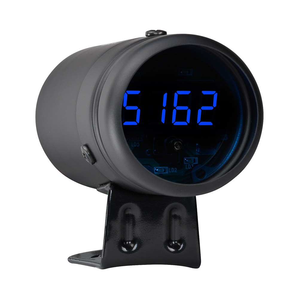 UNIVERSAL BLACK DIGITAL TACHOMETER & ADJ. SHIFT-LIGHT