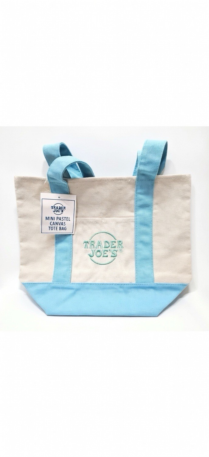Presale Trader Joe’s mini Pastel canvas reusable tote bags set of 4 2026 Easter