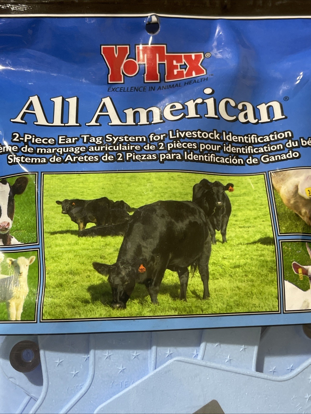 Y-Tex 4 Star Large Cattle Tags 25 Pack, 2 Piece Ear Tag System, Blue, 51-75