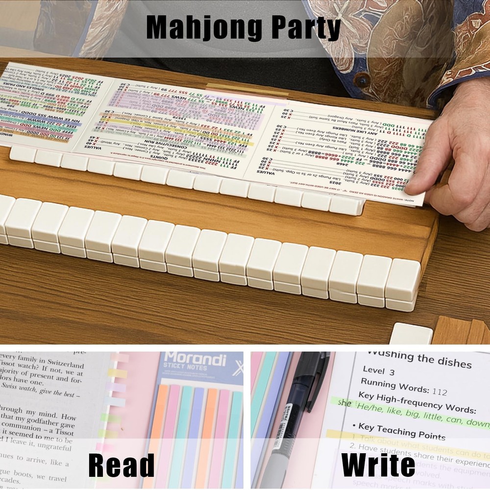420 Pcs Mahjong Line Finder Reader Notes, Highlighter Tape Stripe, Transparen...