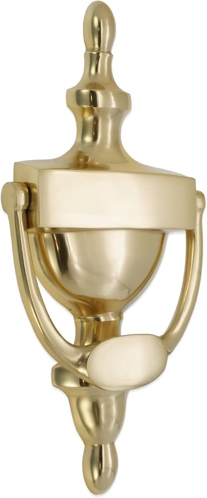 8" Victorian Solid Brass Urn Door Knocker - Home Decor (Polished Brass)