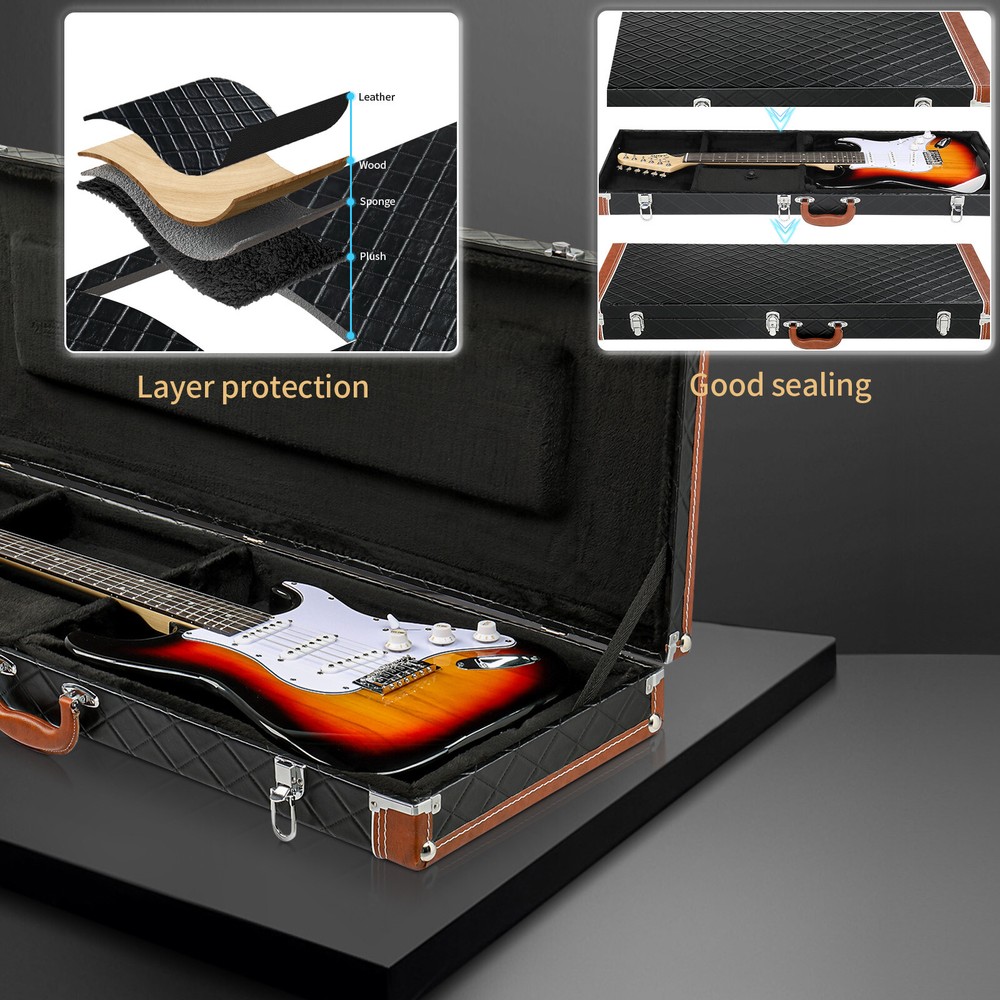 for GST GTL 170 SG Electric Hard-Shell Guitar Rectangular Case w/ Full Neck