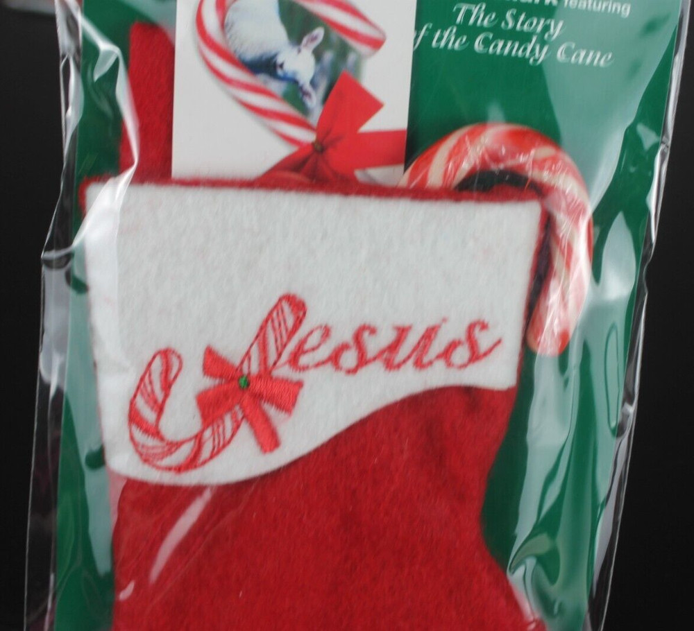 Scripture Candy Pack of 4 Jesus Stocking Candy Cane Scripture Bookmark New