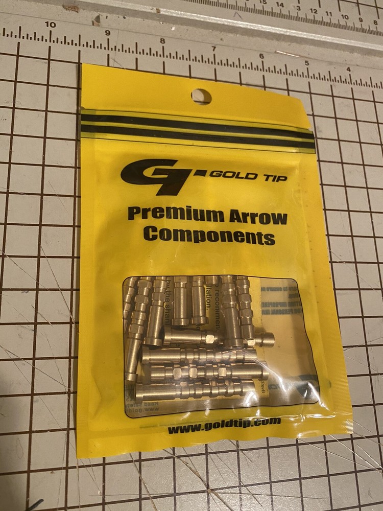 Gold Tip Brass Arrow inserts 100gr 1 Dozen .246
