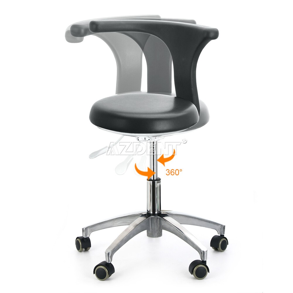 Dental Mobile Stool Dotor Chair Adjustable Height Backrest 360° Universal Caster