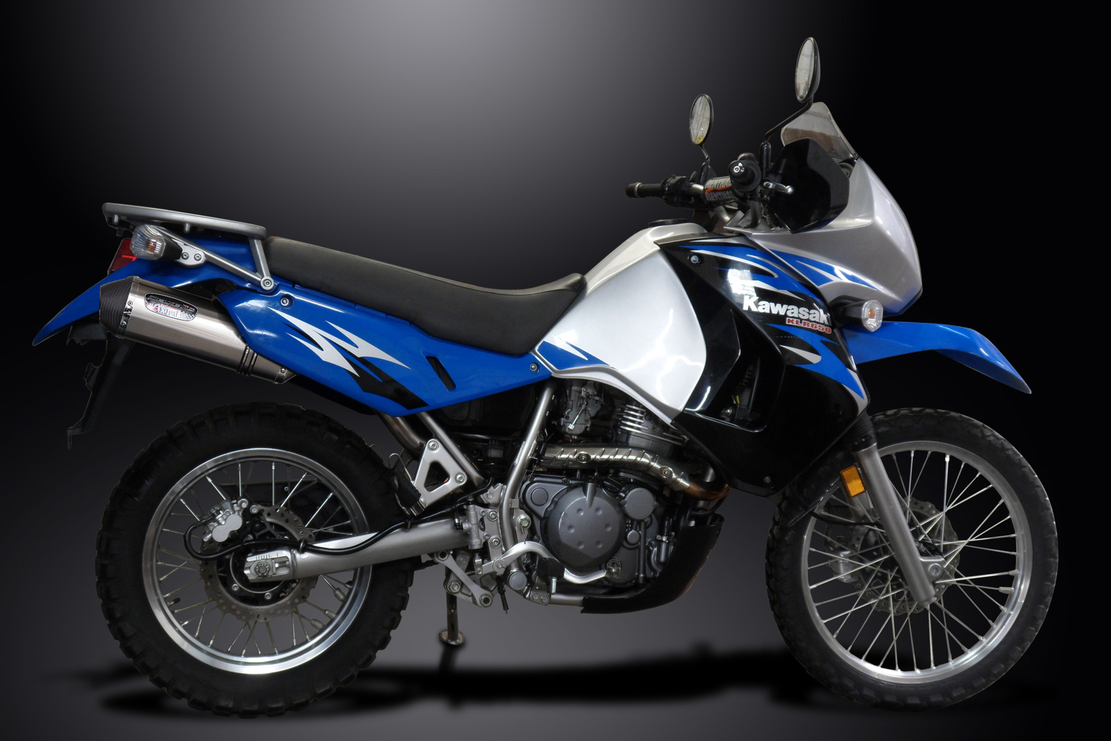 Kawasaki KLR650E 08-18 KLR650 22-24 13.5" X-Oval Stainless Exhaust Muffler Kit