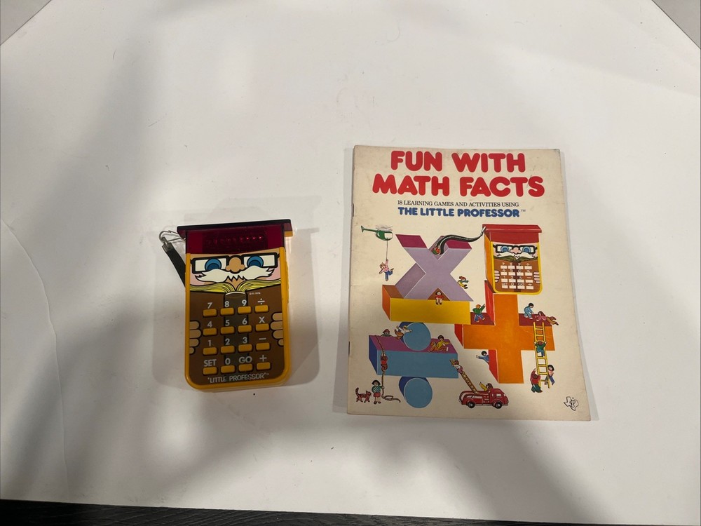 Vtg 1976 LITTLE PROFESSOR Calculator Texas Instruments Electronics Math Book