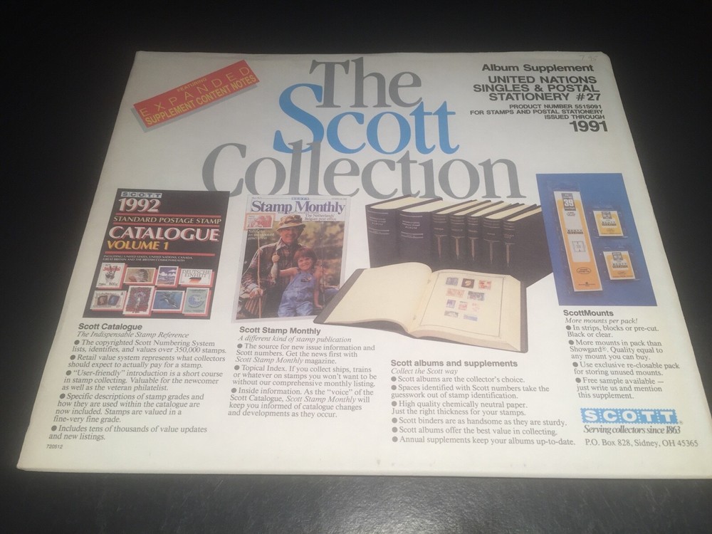Scott Stamp Album Supplement United Nations - #27 - 1991