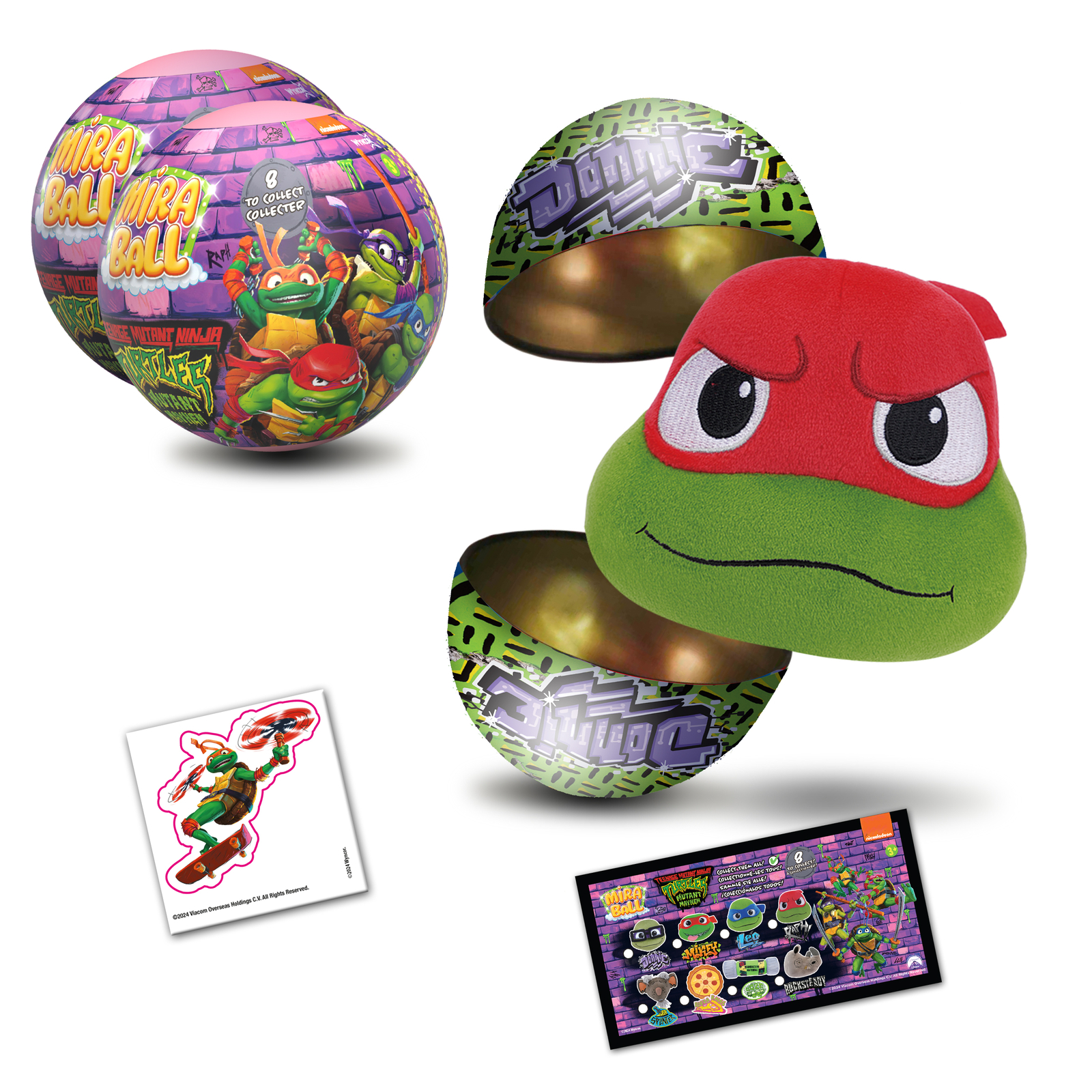 Miraball Ninja Turtles Blind Box Toys- Metal Ball, Plush, Stickers