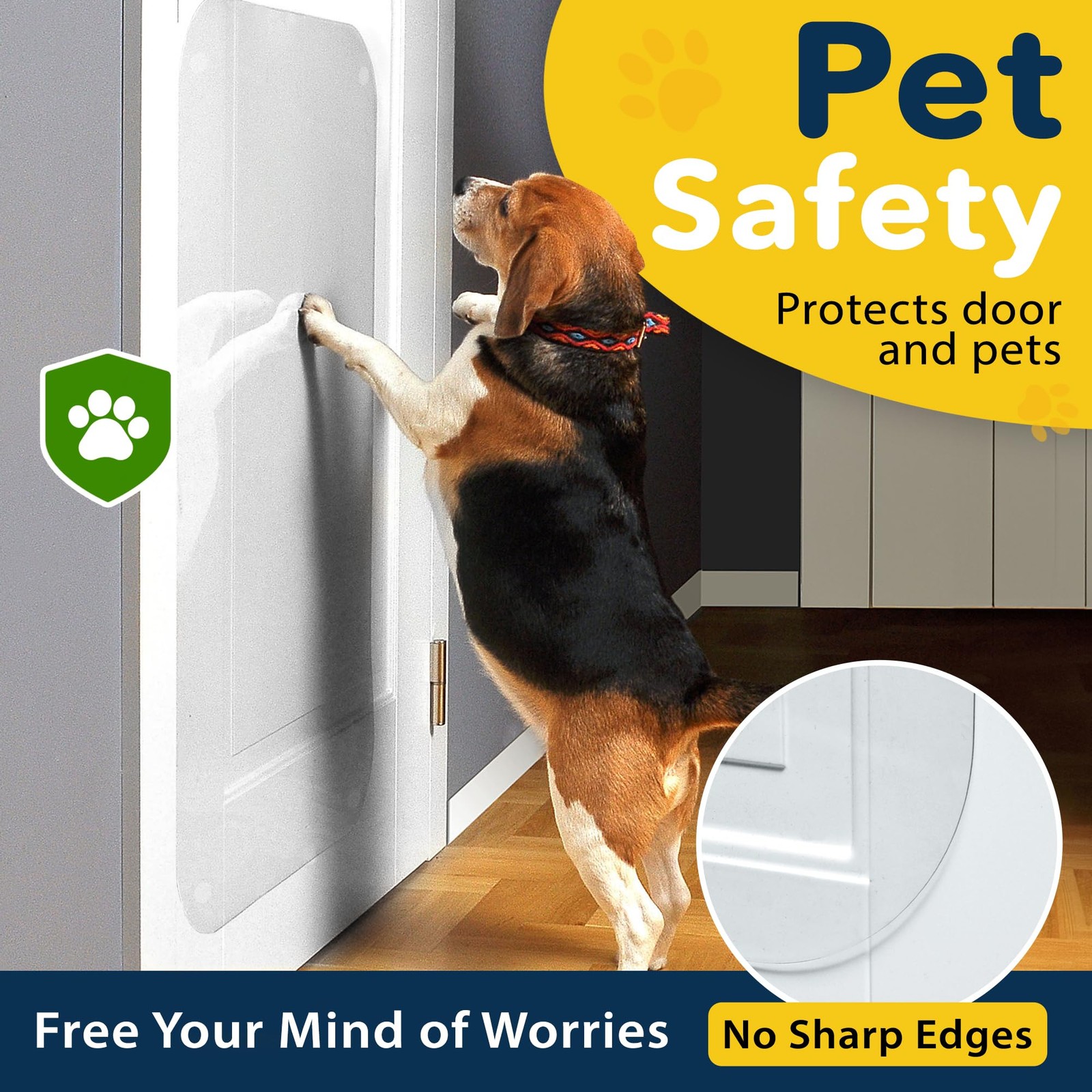 Heavy Duty Door Protector from Dog Scratching, 35 x 24” Clear Door Scratch Pr...