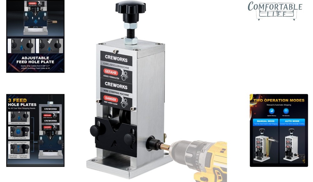 Versatile Manual & Drill-Powered Wire Stripper Machine for Effortless Stripping