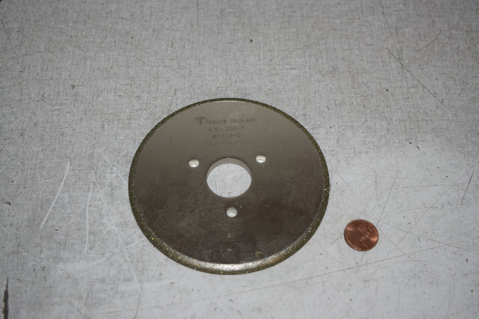 Turner Tooling 4.5-.250-1 CAB-F-07-15 1203-3 Grinding Wheel