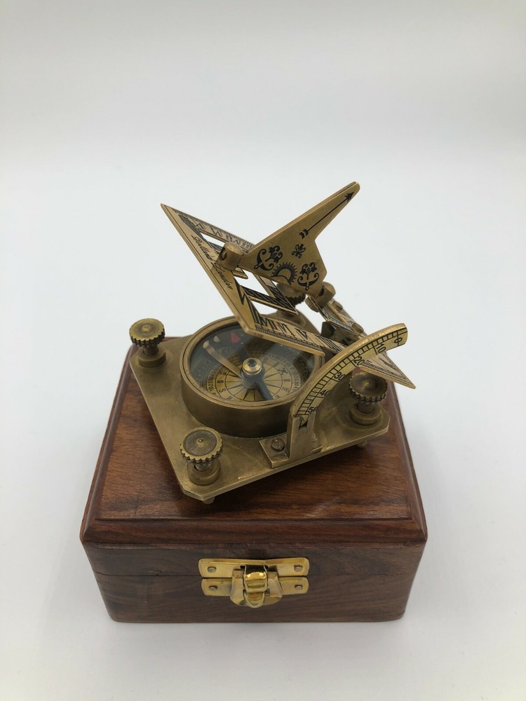 Square Sundial With Wooden Box