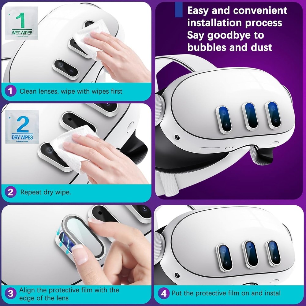 Anti-Scratch Alloy Frame Lens Protector for Oculus Meta Quest 3 - Easy Install