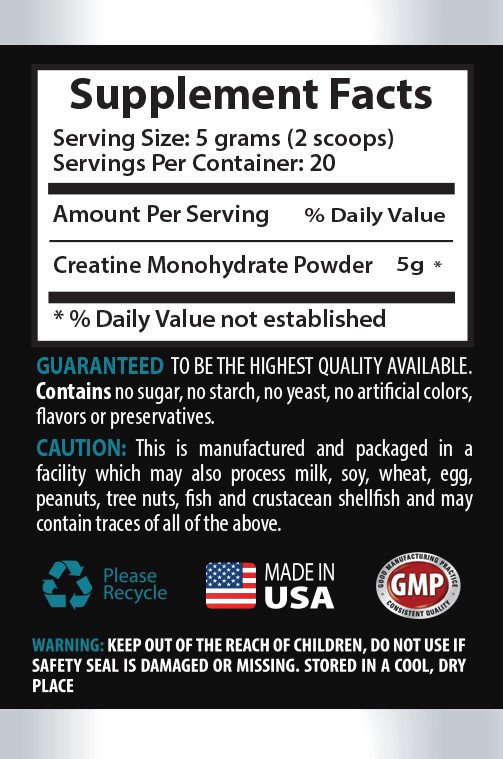 Muscle gainer - CREATINE Powder 100g - creatine monohydrate - 1 Bottle