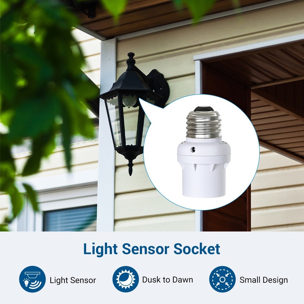 DEWENWIL 6 Pack Light Sensor Socket Dusk to Dawn Sensor Socket Light Bulb Socket