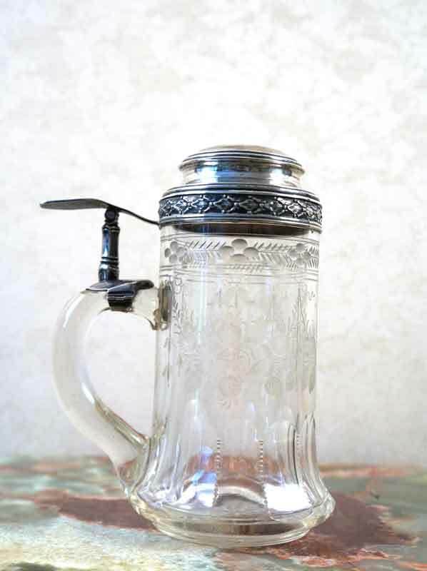 Russian Handmade Crystal Silver Beer Mug