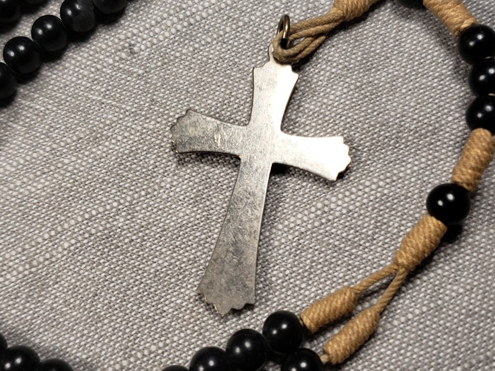 Beautiful Rosary Black Beads Religious Christian Gift C15